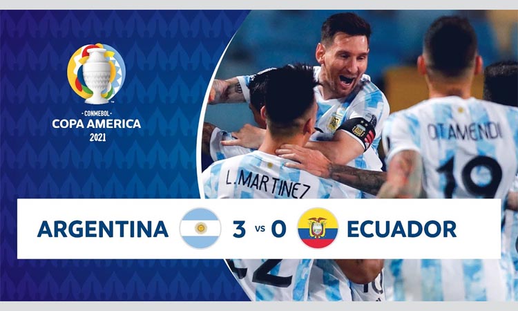 Argentina beat Ecuador 3-0 in Copa America semifinal